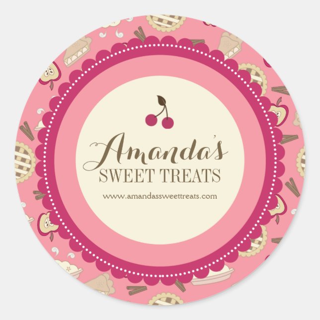 Whimsical and Fun Dessert Labels Runder Aufkleber (Vorderseite)