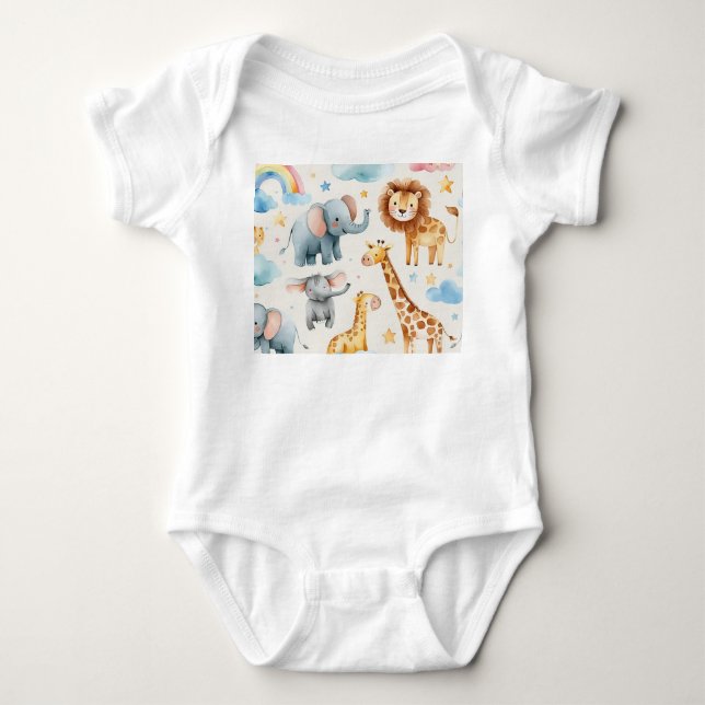 Whimsical Animal Friends Children's Clothing Baby Strampler (Vorderseite)