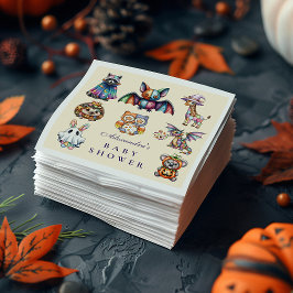 Whimsical Animal Halloween Baby Dusche Serviette