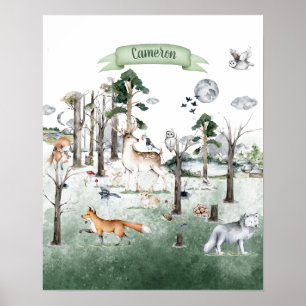 Whimsical Animal Wonderland Anpassbar Poster