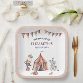 Whimsical Animals Circus Party Babydusche Pappteller