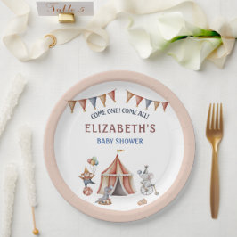 Whimsical Animals Circus Party Babydusche Pappteller