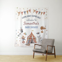 Whimsical AnimalsCircus Party Babydusche Hintergru