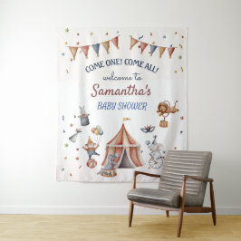 Whimsical AnimalsCircus Party Babydusche Hintergru Wandteppich