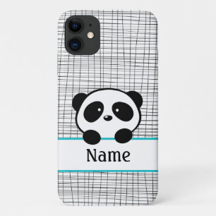 Whimsical Aqua Blue Personalisiert Panda iPhone 11 Hülle