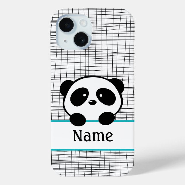 Whimsical Aqua Blue Personalisiert Panda title_seo2 (Rückseite)