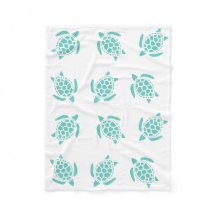 Whimsical Aqua Blue Sea Turtles Nautical Pattern
