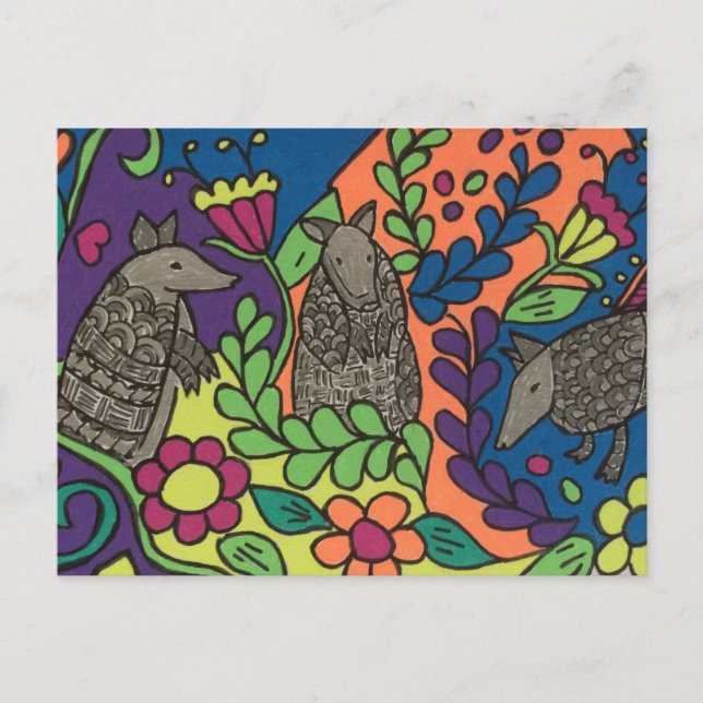 Whimsical Armadillos Postkarte (Vorderseite)