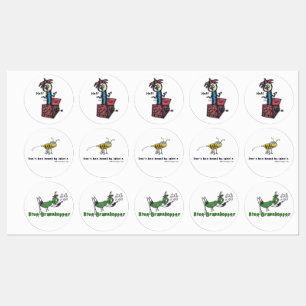 Whimsical Aufkleber Pack: Blue Grasshopper, Sei ni