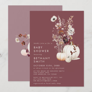 Whimsical Autumn Floral Baby Dusche Einladung