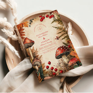 Whimsical Autumn Forest Romance Hochzeit Einladung