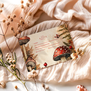 Whimsical Autumn Forest Romance Hochzeit RSVP Karte