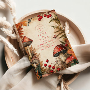 Whimsical Autumn Forest Romance Hochzeit Save The Date