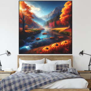 Whimsical Autumn Leinwand-Wandkunst 40x40 Zoll Leinwanddruck