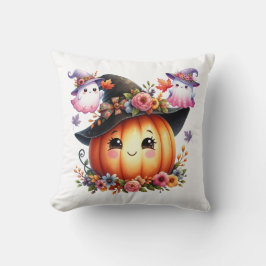 Whimsical Autumn Pumpkin Hexendesign Kissen