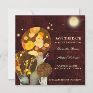 Whimsical Autumn Trees Wedding Save the Date