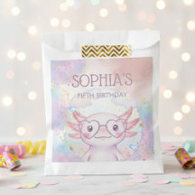 Whimsical axolotl kids birthday