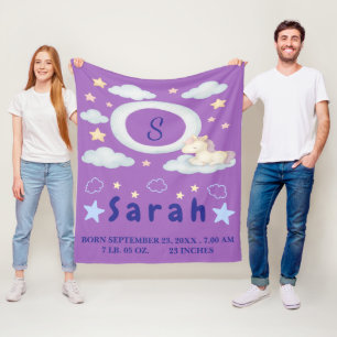 Whimsical Baby Blanket mit Sternen und Wolken Fleecedecke