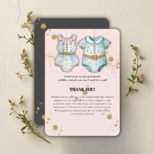 Whimsical Baby Clothes Gender Neutral Baby Dusche Dankeskarte