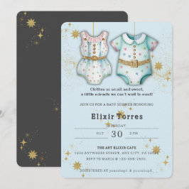 Whimsical Baby Clothes Gender Neutral Baby Dusche Einladung