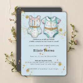 Whimsical Baby Clothes Gender Neutral Baby Dusche Einladung
