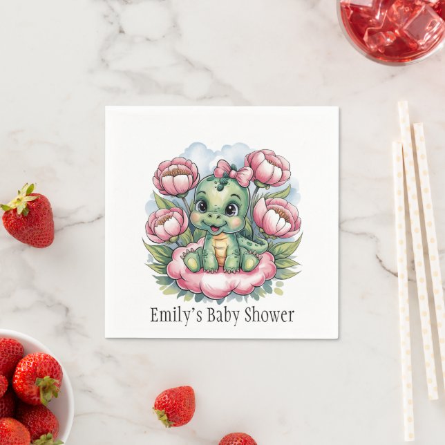 Whimsical Baby Dusche Dino Deluxe Serviette (Beispiel)