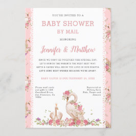 Whimsical Baby Dusche von Mail Fairy Tale Swans  Einladung