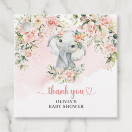 Whimsical baby Elefant Blush Bloral Baby Dusche Geschenkanhänger