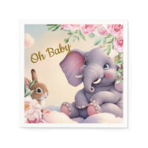 Whimsical Baby Elephant and Bunny Kinderzimmer Pri