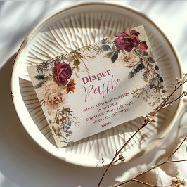 Whimsical Baby in Bloom Wildblume Diapper Raffle Begleitkarte