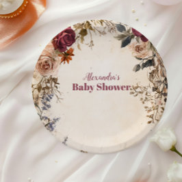 Whimsical Baby in Bloom Wildblume Pappteller