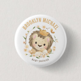 Whimsical Baby Lion King Baby Dusche Button