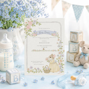 Whimsical Baby Shower Mäuse Baby Shower Einladung