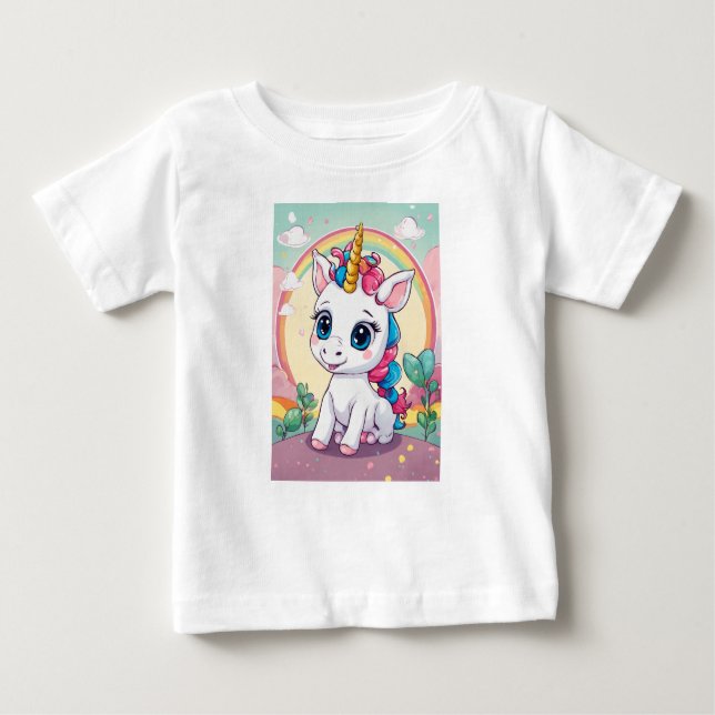 Whimsical Baby Unicorn Adventures oder "Tiny Unico T-shirt (Vorderseite)