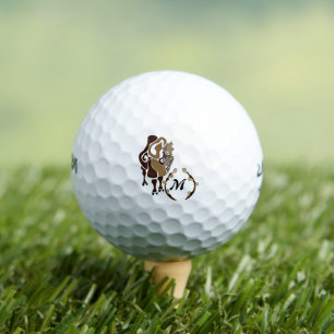 Whimsical Bactrian Camel Monogram Golfball