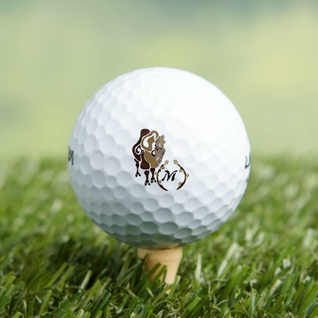 Whimsical Bactrian Camel Monogram Golfball (Insitu T-Shirt)