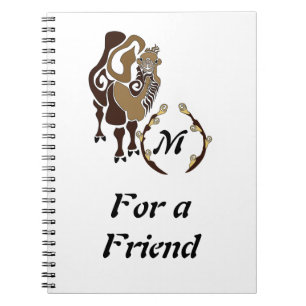 Whimsical Bactrian Camel Monogram Notizblock