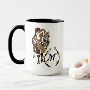 Whimsical Bactrian Camel Monogram Tasse