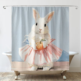 Whimsical Ballerina Bunny Fall Herbst Duschvorhang