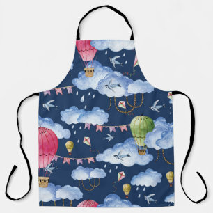 Whimsical Balloons: Watercolor Cloud Pattern Schürze