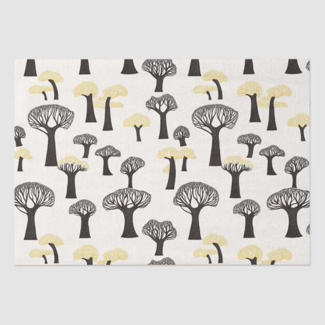 Whimsical Baobab Tree Muster Seidenpapier (Vorderseite)
