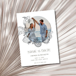 Whimsical Beach Hochzeit in Urlaubsort Save the Da Date