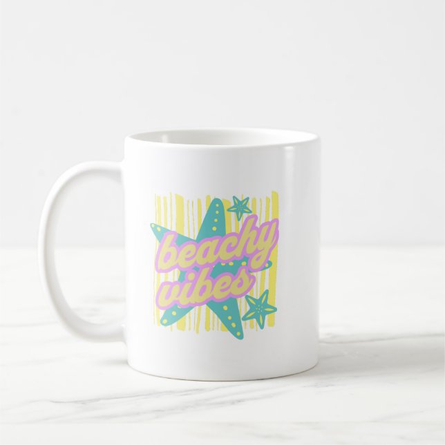 Whimsical Beach Seashells Kaffeetasse (Links)