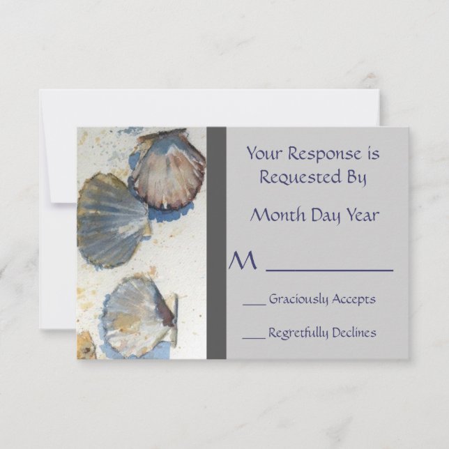 Whimsical Beach Shells réception Réponse Card (Devant)
