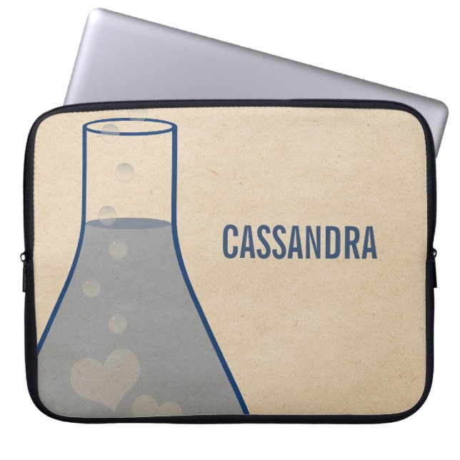 Whimsical Beaker Electronics Sleeve, blau Laptopschutzhülle (Vorderseite)