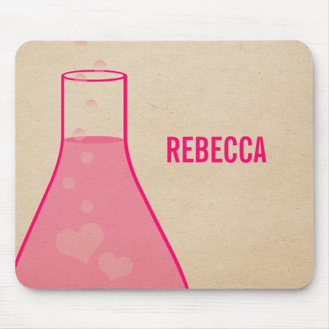 Whimsical Beaker Mousepad, rosa Mousepad (Vorne)