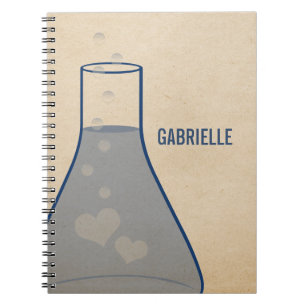 Whimsical Beaker Notebook, blau Notizblock