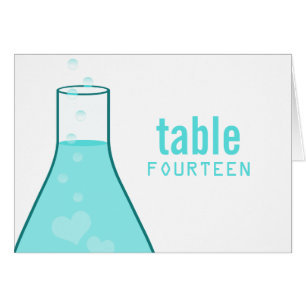Whimsical Beaker Tischnummer Card, Aqua