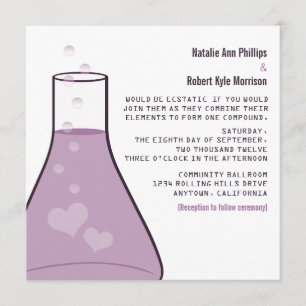 Whimsical Beaker Wedite, Lila Einladung