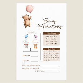 Whimsical Bear Baby Predictions Game Flyer